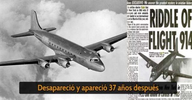 Avión desaparecido aterrizó 37 años después de despegar